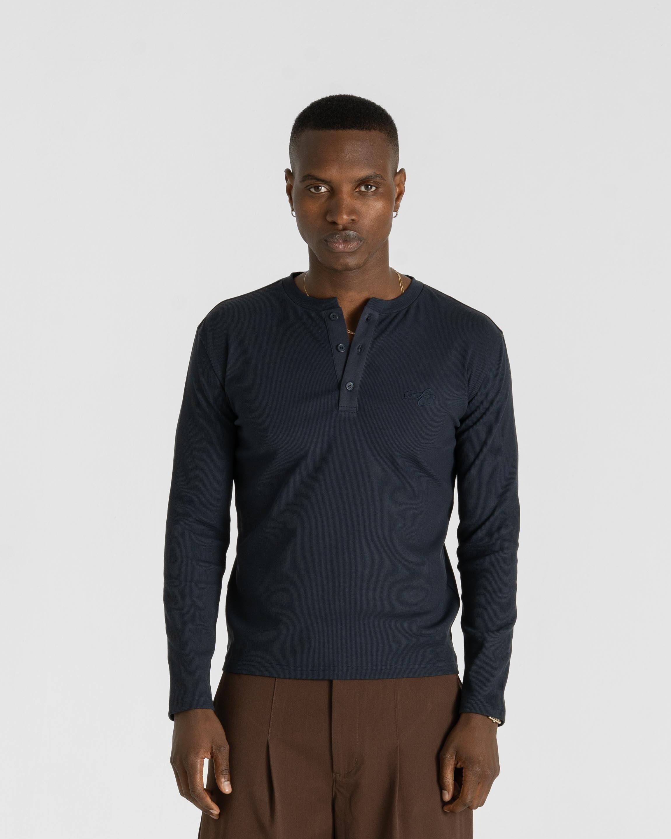 Henley Long Sleeve Navy